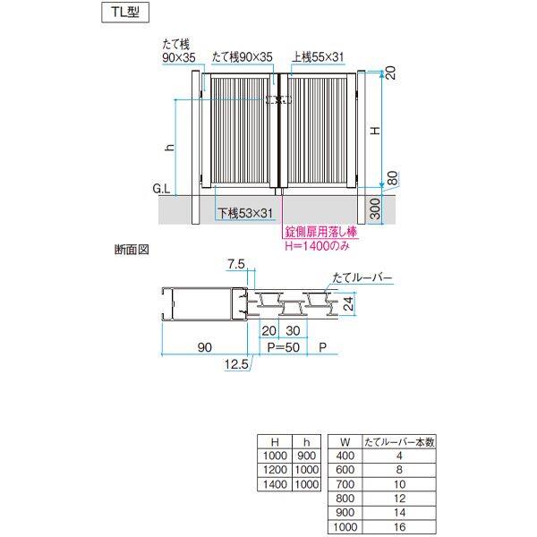 三協アルミ レジリア TL型 (06・04)10 両開き親子セット 門柱タイプ 