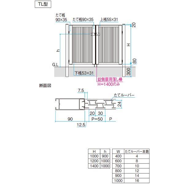 三協アルミ レジリア TL型 0914 片開きセット 門柱タイプ 