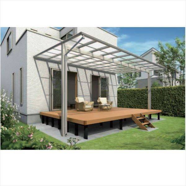 『全国配送』 YKK エフルージュ FIRST 大型テラス 壁付けタイプ 48×30 熱線遮断ポリカーボネート屋根 高さ2355mm JTC-K3048MV- アルミ色 後付け アルミ色