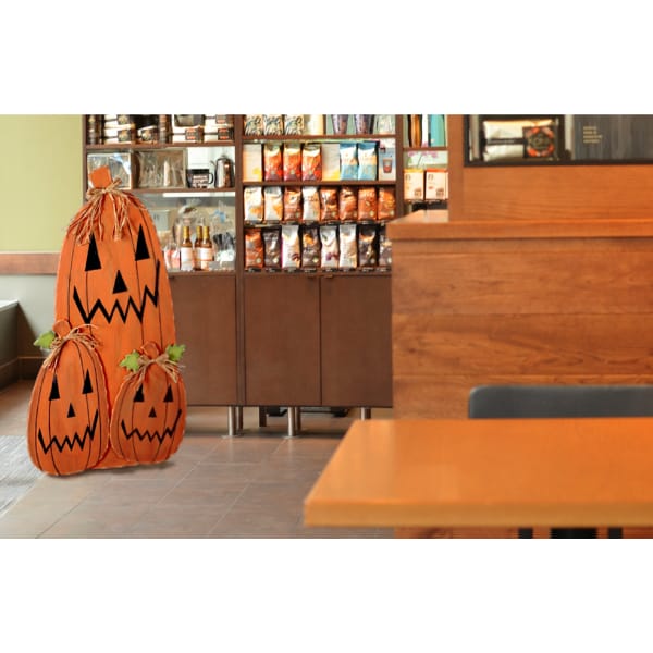 友愛玩具 ハロウィン木製デコレーション 木製デコレーションスタンド(パンプキン) HW-1651 『ハロウィン 飾り付け カボチャ かわいい』 