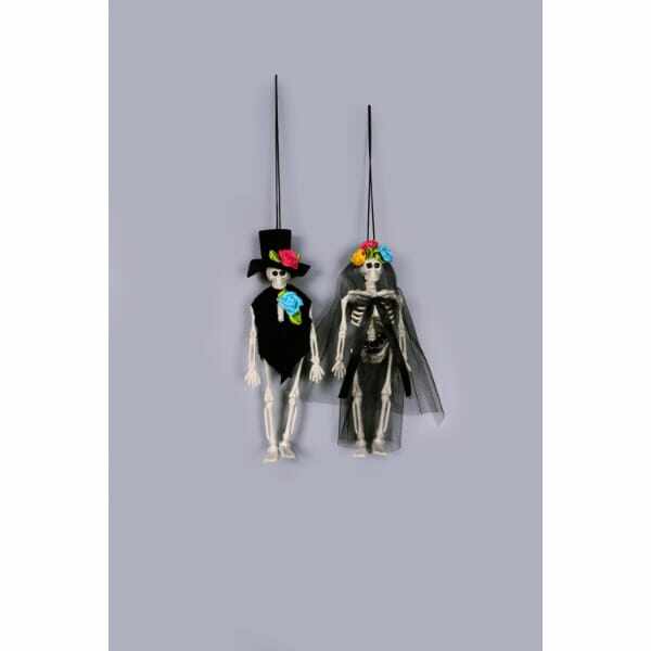 友愛玩具 ガイコツ人形 ミニスケルトンカップル(ブラック) HW-1192 『ハロウィン 飾り付け カボチャ かわいい』 