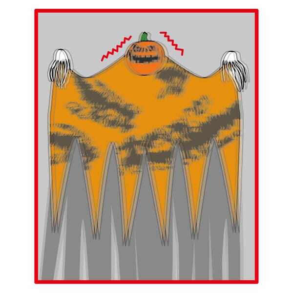 友愛玩具 ハンギングカーテン ブルブルハンギングカーテン(パンプキン) HW-1274 『ハロウィン 飾り付け カボチャ かわいい』 