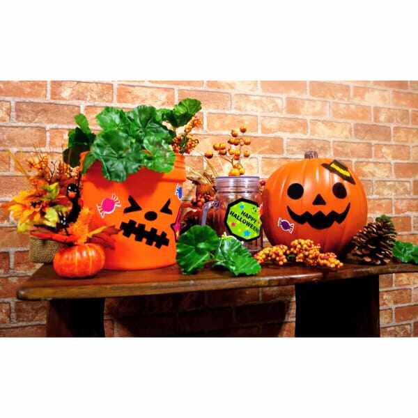 友愛玩具 デコレーションステッカー デコレーションステッカー(A4×2枚セット) HW-1713 『ハロウィン 飾り付け カボチャ かわいい』 