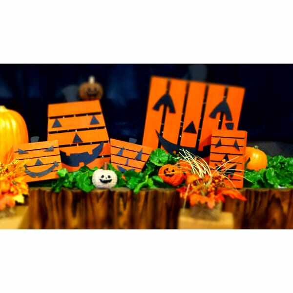 友愛玩具 木製パンプキンライト LEDウッドパンプキン(S)C HW-1591C 『ハロウィン 飾り付け カボチャ かわいい』 