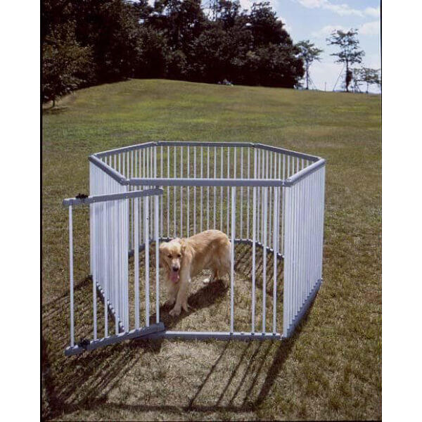 アイリスオーヤマ パイプ製ペットサークル UC-126 グレー/アイボリー