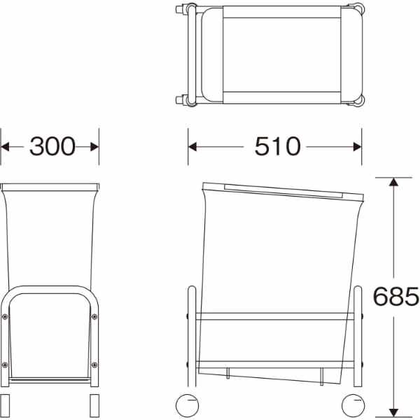 山崎産業(CONDOR) リサイクルトラッシュ ECO-50（バルブ式セット） YW-168L-PC 