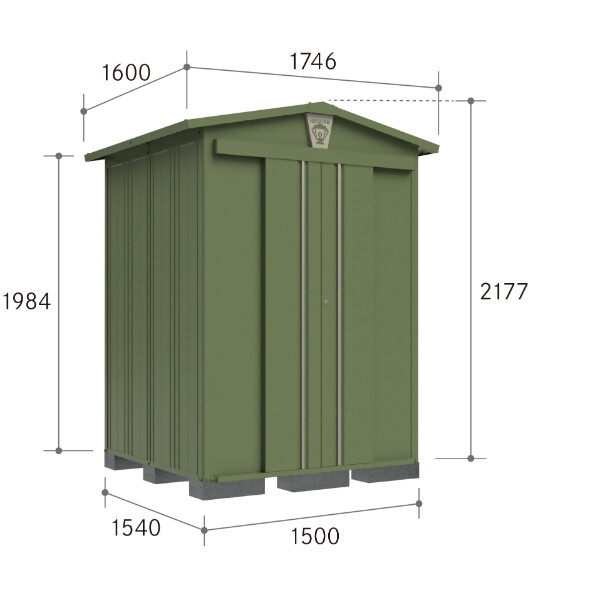 タクボ物置 LEISURE リジュー LS-1515GN『追加金額で工事可能』『屋外用 中型物置 DIY