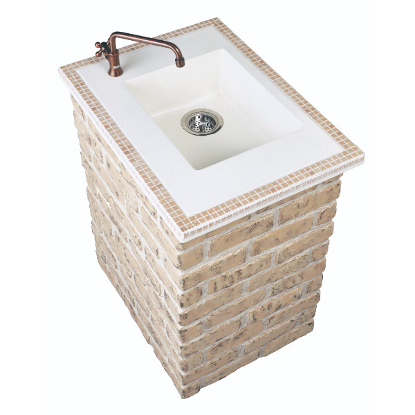 ニッコー ガーデンシンク ショートタイプ レトロブリック クローバー レギュラー仕様 ODF-GS-HF5 ※蛇口は別売り 『ガーデン　流し台　ニッコーエクステリア』 