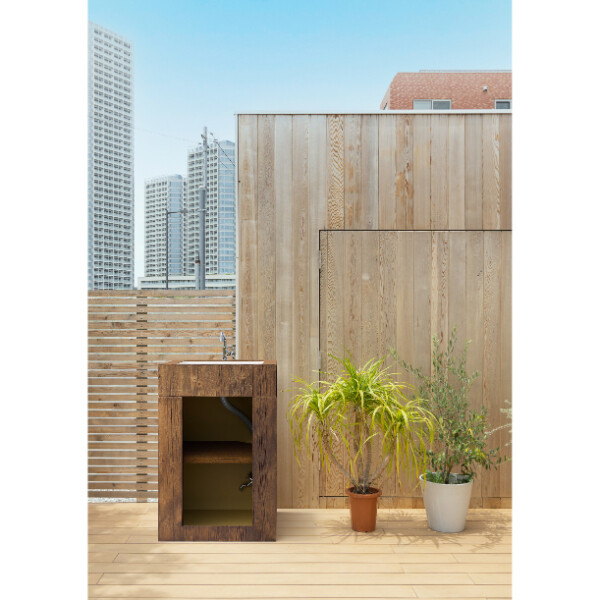 ニッコー ガーデンシンク ショートタイプ ラフウッド ホース接続仕様 AB-GS-1 ※蛇口は別売り 『ガーデン　流し台　ニッコーエクステリア』 