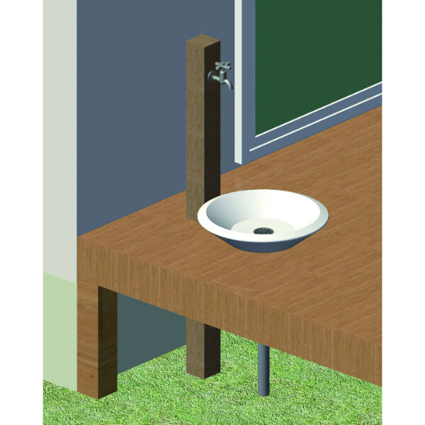 ニッコー 立水栓ユニット レヴウッドタイプ ONデッキ OPB-RS-38 ※蛇口は別売り 『ガーデン　流し台　ニッコーエクステリア』 