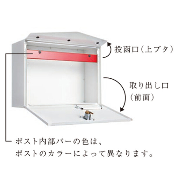 【本体のみ】【シリンダー錠付き】 セキスイデザインワークス ME-FA Letter メイファ レター AAG50C 『 ポスト 宅配ポスト 郵便受け メールボックス レターボックス 郵便入れ 宅配ボックス 』 モスグリーン