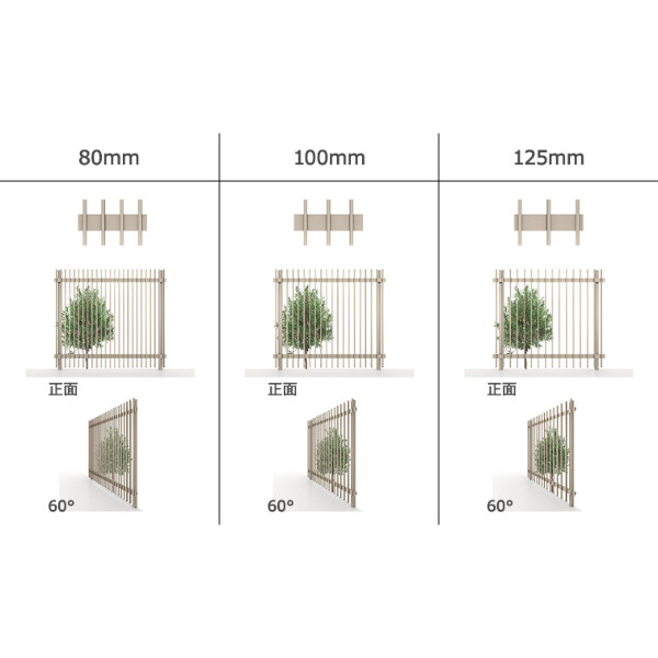 リクシル 開き門扉AS TR型 片開き 格子ピッチ100mm W-900 H-1500 