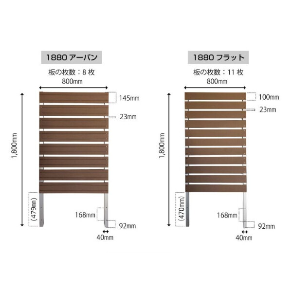 旭興進 分割型 スタイリッシュフェンス 1800×800 with プランター 