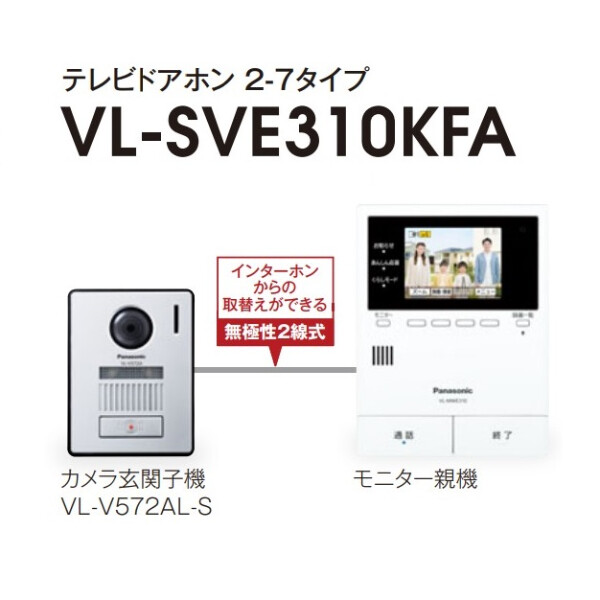 パナソニック Panasonic どこでもドアホンシリーズ テレビドアホン 2-7タイプ VL-SVE310KFA 