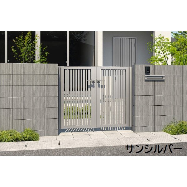 三協アルミ 形材門扉 マイスティMCE-T2 両開き(内開き施工)セット 門柱タイプ 0712 700×1200 