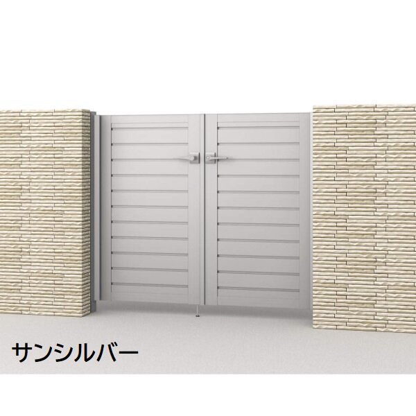 三協アルミ 形材門扉 マイスティMCE-YM 親子開き(内開き施工)セット 門柱タイプ (06･04)12 600･400×1200 