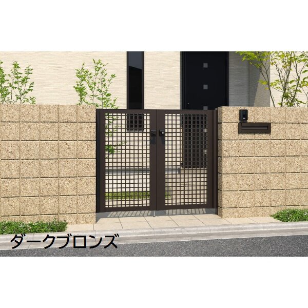 三協アルミ 形材門扉 マイスティMCE-TY 両開き(内開き施工)セット 門柱タイプ 0912 900×1200 