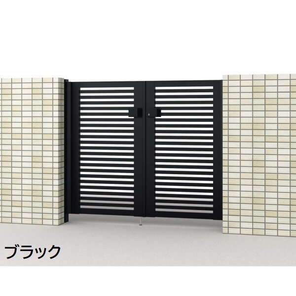 三協アルミ 形材門扉 マイスティMCE-Y2 (錠前:内蔵錠) 両開き(内開き施工)セット ベースプレートタイプ W07 H12 