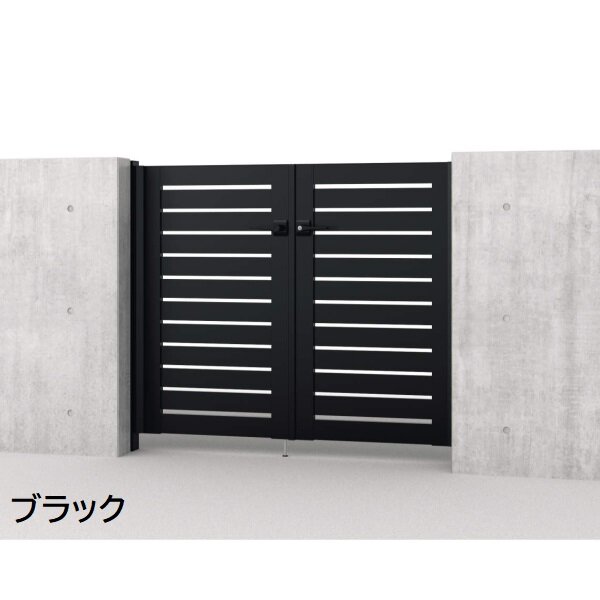 三協アルミ 形材門扉 マイスティMCE-Y3 (錠前:内蔵錠) 両開き(内開き施工)セット ベースプレートタイプ W07 H12 