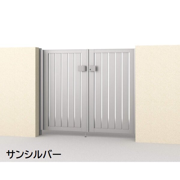 三協アルミ 形材門扉 マイスティMCE-T3 (錠前:内蔵錠) 親子開き(内開き施工)セット ベースプレートタイプ W06+04 H10 