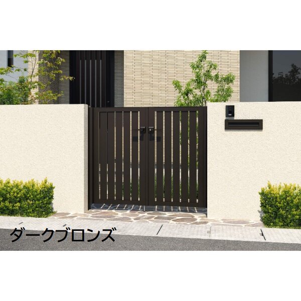 三協アルミ 形材門扉 マイスティMCE-T3 (錠前:内蔵錠) 親子開き(内開き施工)セット ベースプレートタイプ W06+04 H10 