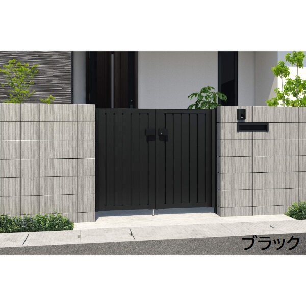 三協アルミ 形材門扉 マイスティMCE-TM (錠前:内蔵錠) 両開き(内開き施工)セット ベースプレートタイプ W06 H10 