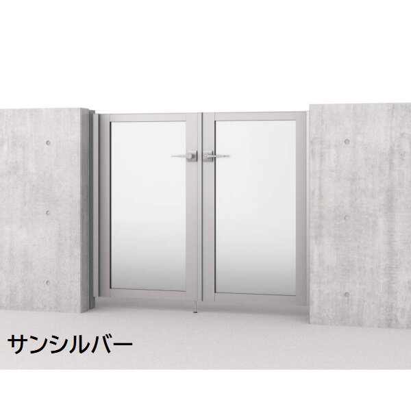 三協アルミ 形材門扉 マイスティMCE-SP (錠前:内蔵錠) 両開き(内開き施工)セット ベースプレートタイプ W07 H12 