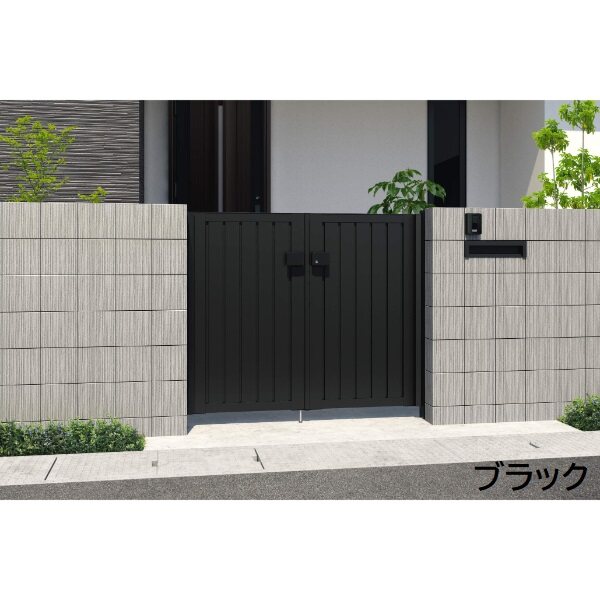 三協アルミ 形材門扉 マイスティMCE-TM (錠前:タッチ錠) 親子開き(内開き施工)セット ベースプレートタイプ W06+04 H10 