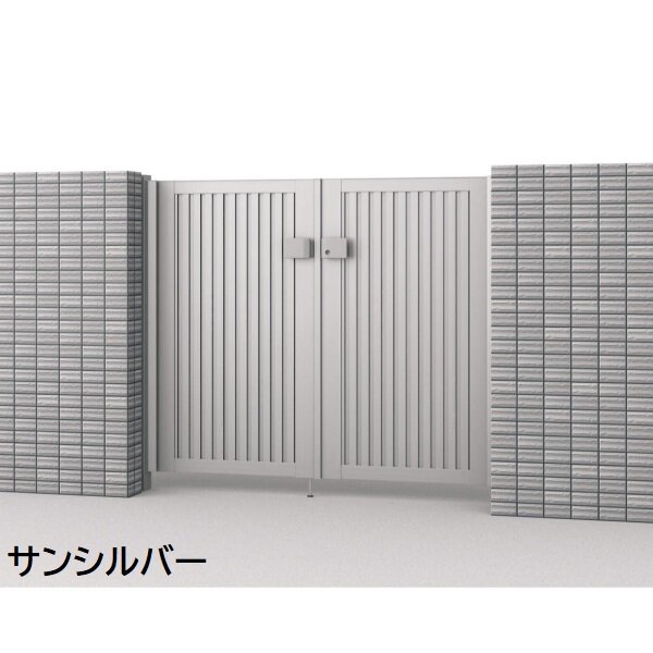 三協アルミ 形材門扉 マイスティMCE-TL (錠前:タッチ錠) 親子開き(内開き施工)セット ベースプレートタイプ W06+04 H12 