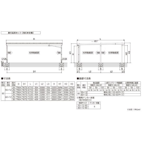 【商品のみ】カーポート 3台用 YKK YKKAP ジーポート Pro 900タイプ 横材なし 明かり取りなし 奥行延長柱6本 J60･12-80 H25 木調色