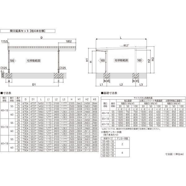 【商品のみ】カーポート 2台用 YKK YKKAP ジーポート Pro 1500タイプ  横材なし 明かり取りなし 間口延長柱4本 E60-55･18 H23 アルミ色