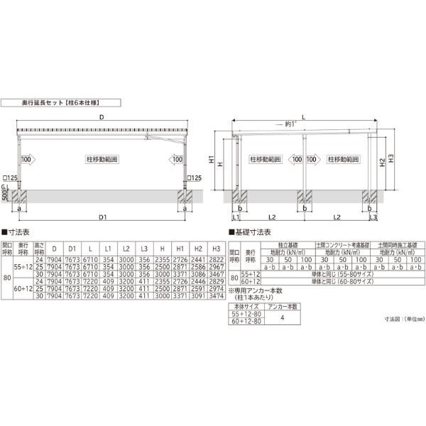 【商品のみ】カーポート 3台用 YKK YKKAP ジーポート Pro 1500タイプ 横材なし 明かり取りなし 奥行延長柱6本 J60･12-80 H25(凍上柱) 木調色