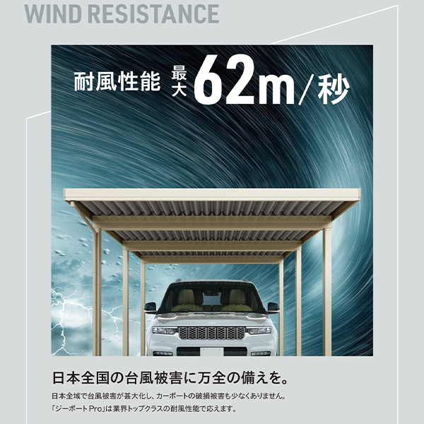 【商品のみ】カーポート 4台用 YKK YKKAP ジーポート Pro 1500タイプ  横材なし 明かり取りなし 奥行(2)連結柱8本 J55･60-60 H30 木調色