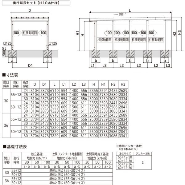 【商品のみ】カーポート 1.5台用 YKK YKKAP ジーポート Pro 6000タイプ 横材なし 明かり取りなし 奥行延長柱10本 J60･12-36 H25 木調色