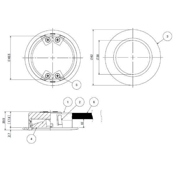 タカショー ダウンライト 3型 #82470000 HBH-D07G グレイッシュゴールド