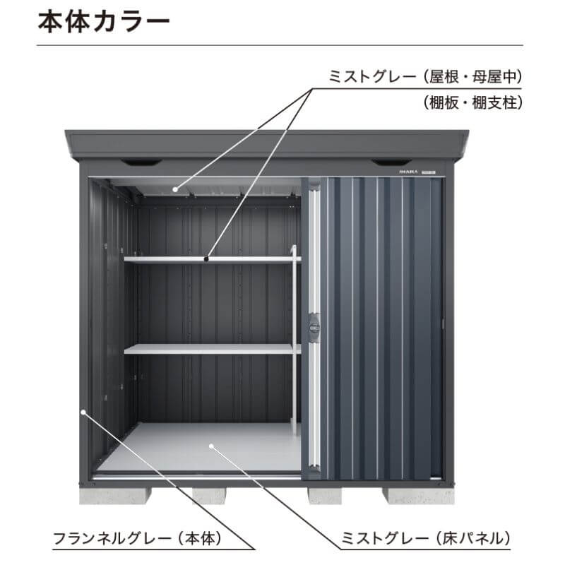 『配送は関東・東海限定』イナバ物置 FS／フォルタ FS-2614HF ハイルーフ 一般型 フランネルグレー