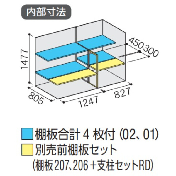 『配送は関東・東海限定』イナバ物置　MJX／シンプリー　MJX-219D FG　全面棚タイプ　 フランネルグレー