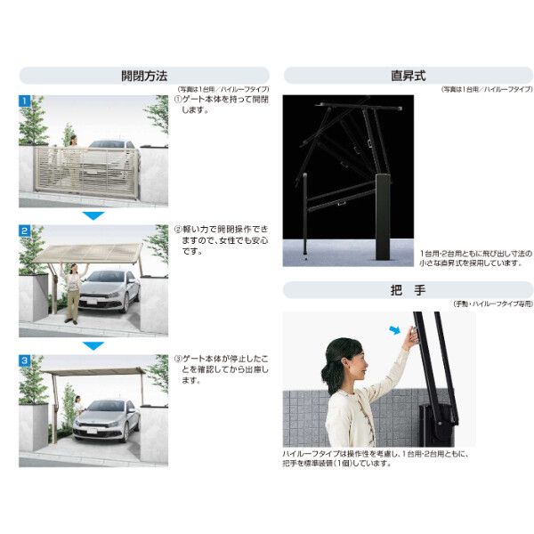 YKKAP ルシアスアップゲート ワイド 01型 36-12H ハイルーフ  手動タイプ 複合カラー