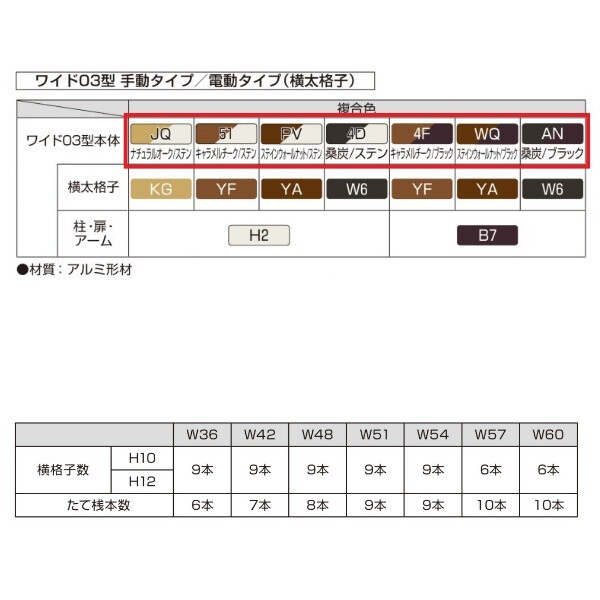 YKKAP ルシアスアップゲート ワイド 03型 48-12H ハイルーフ  手動タイプ 複合カラー