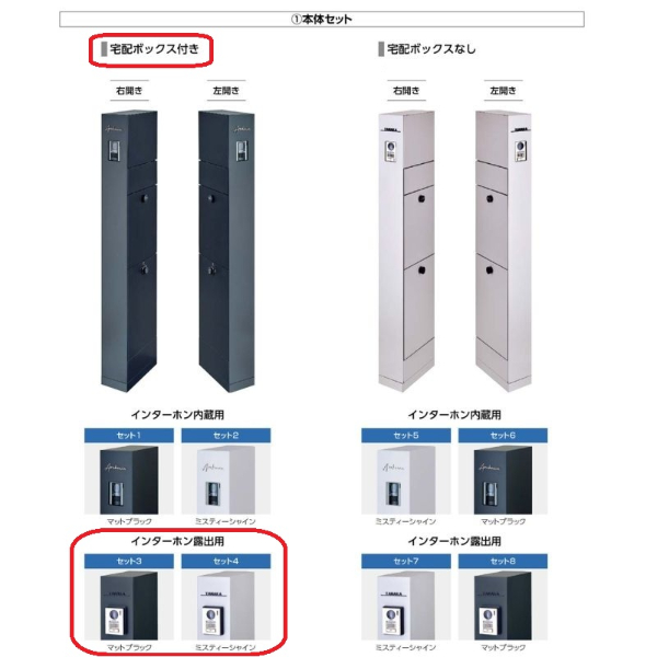 リクシル 機能門柱FT 宅配ボックス付き インターホン露出 カラーステンレスサインAタイプ シミュレーション対応タイプ 