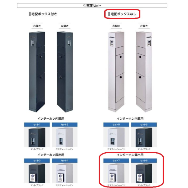 リクシル 機能門柱FT 宅配ボックスなし インターホン露出 ネームシール付き 
