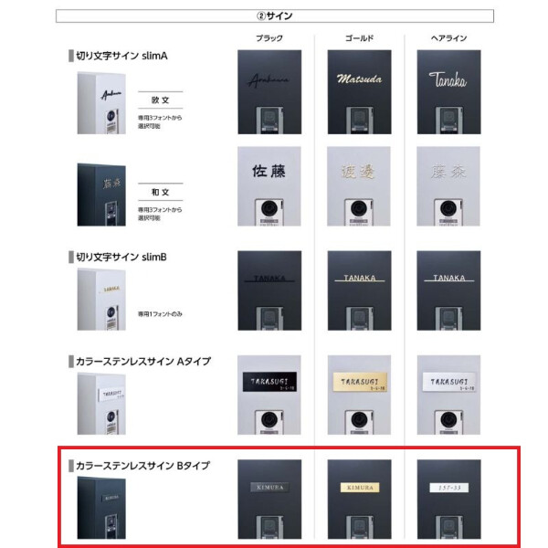 リクシル 機能門柱FT 宅配ボックスなし インターホン露出 カラーステンレスサインBタイプ 