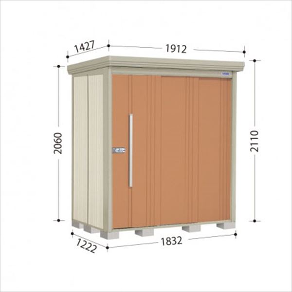 ND-1812 田窪工業所 タクボ物置 ND／ストックマン 背面棚 標準屋根 一般型 トロピカルオレンジ