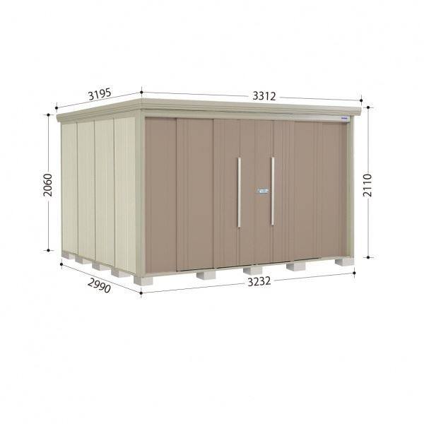 タクボ物置 Mr.ストックマン ダンディ ND-S3229 多雪型 標準屋根 背面棚タイプ 幅3232×奥行2990×高さ2110mm 【組立工事可能】 『 物置 屋外 収納庫 倉庫 中型 大型 自転車 タイヤ収納 おしゃれ 』 カーボンブラウン