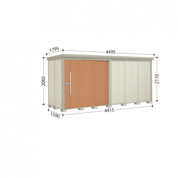 タクボ物置　ND／ストックマン　ND-S4415　多雪型　標準屋根 トロピカルオレンジ