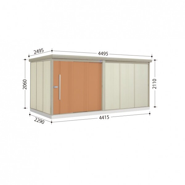 タクボ物置　ND／ストックマン　ND-SZ4422　多雪型　結露減少屋根 トロピカルオレンジ