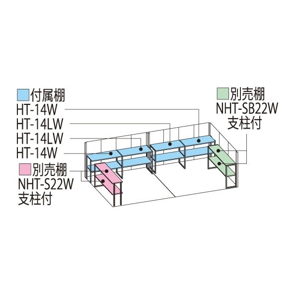ND-S5822 田窪工業所 タクボ物置 ND／ストックマン 標準棚 標準屋根 多雪型 カーボンブラウン
