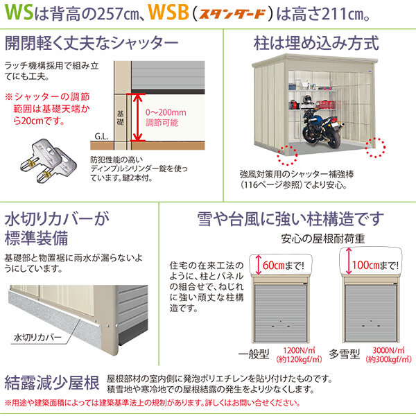 WS-SZ2519H 田窪工業所 タクボ物置 シャッター式中型物置 Mr.シャッターマン ダンディ 多雪型 結露減少屋根 