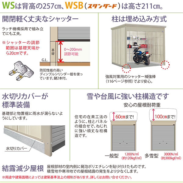 WS-2529H 田窪工業所 タクボ物置 シャッター式中型物置 Mr.シャッターマン ダンディ 一般型 標準屋根 