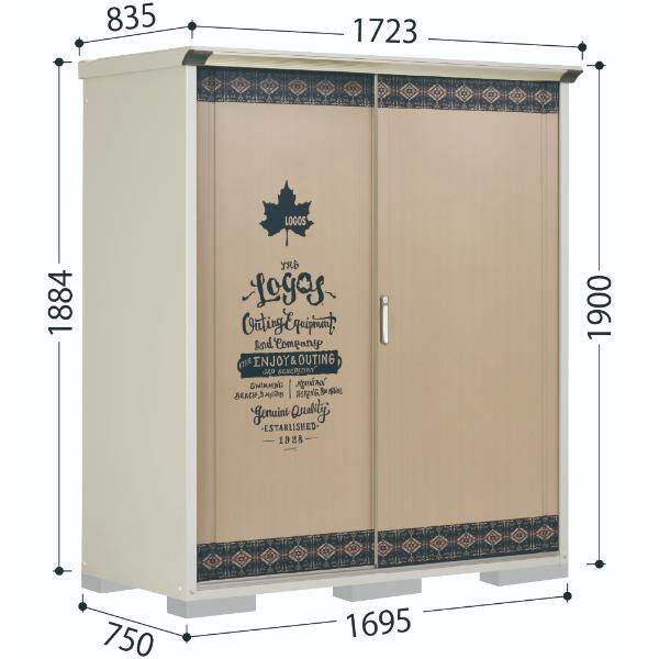 P-177AT 田窪工業所 タクボ物置 ロゴス(LOGOS収納庫) 長もの収納タイプ 標準屋根 たて置きタイプ（ネット棚） L1ベージュ